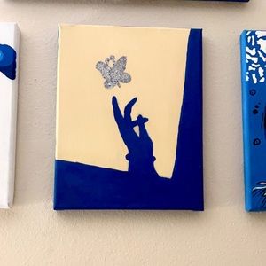 “Silver Butterfly” canvas painting